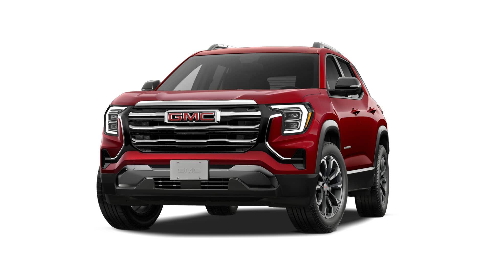 2027 GMC Terrain FWD Elevation in Volcanic Red Tintcoat — front three-quarter view