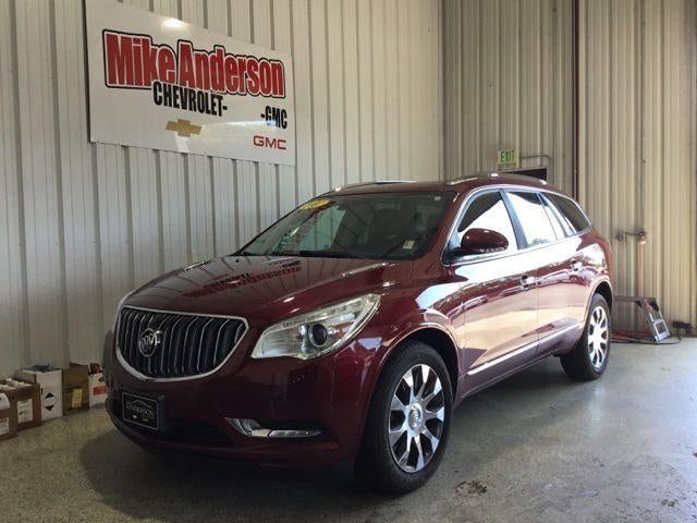 2017 Buick Enclave Premium in Crimson Red Tintcoat — front three-quarter view